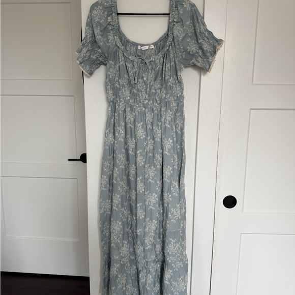 Altar'd State Dresses & Skirts - STATE Dusty Blue Floral Maxi Dress